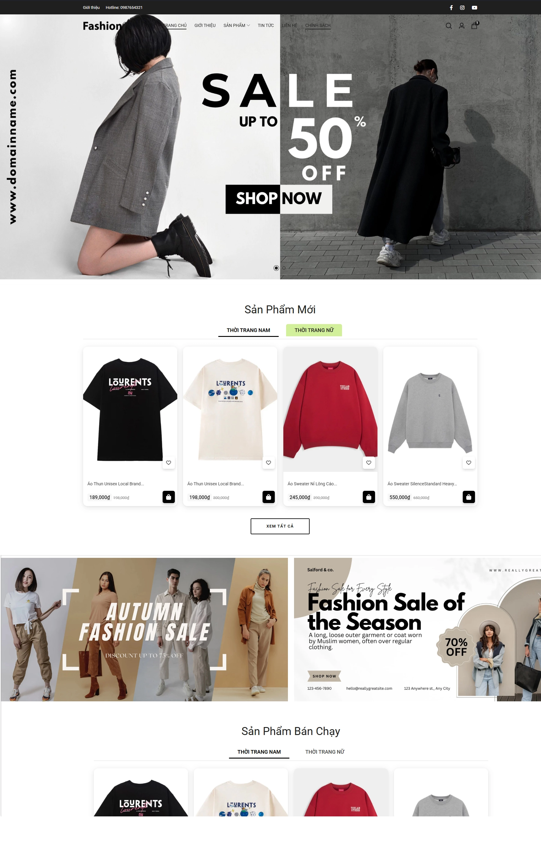 Mẫu website thời trang cao cấp 2