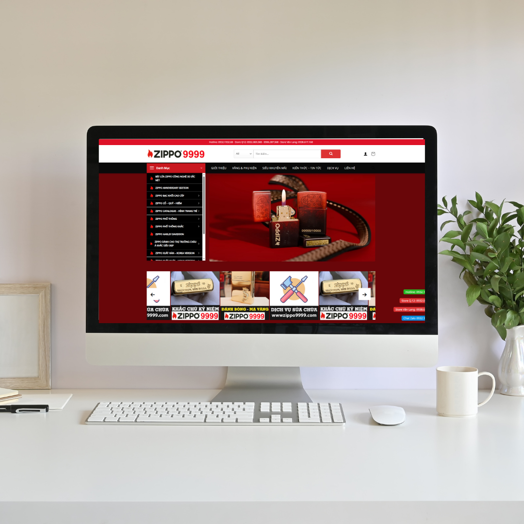thiet kế website bật lửa zippo